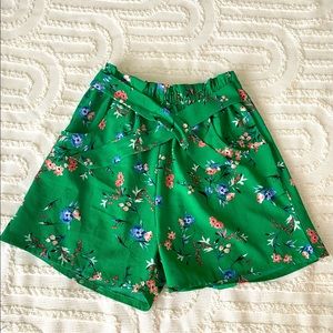 Kids Knitworks Green Floral Tie Shorts